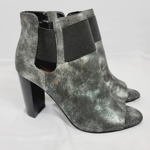 Kaari Blue Shoes - Kaari Blue Jade Pewter Peep-toe Ankle Boots Sz 8.5